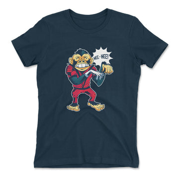Dancing Monkey Jackson Womens T-Shirt in Midnight Navy color